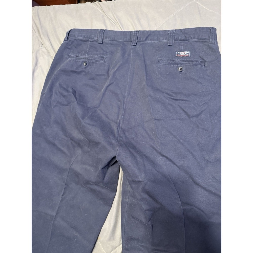Vintage Polo Ralph Lauren Philip Pant‎ Classic Chino Navy Blue 38x30 (38x31) - Picture 6 of 9